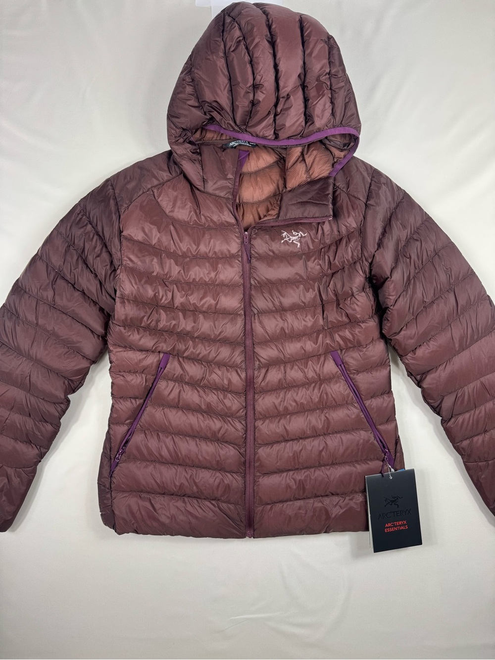 Arc’teryx Cerium LT Hoody Women’s Large NWT Goose Down Puffer Jacket Plum - Picture 2 of 8